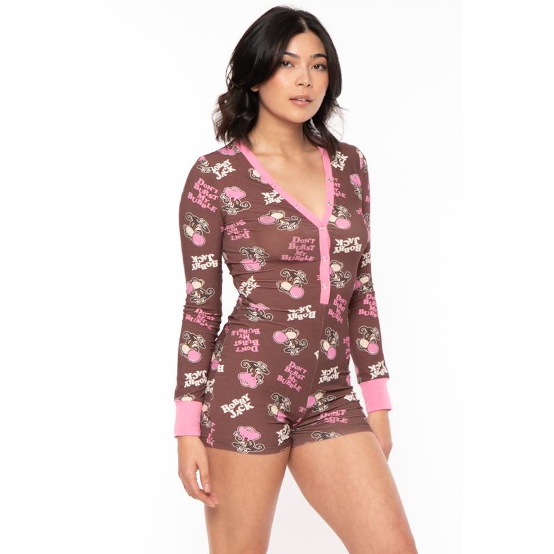 Don't Burst My Bubble - Bobby Jack Pajama Onesie - Brown