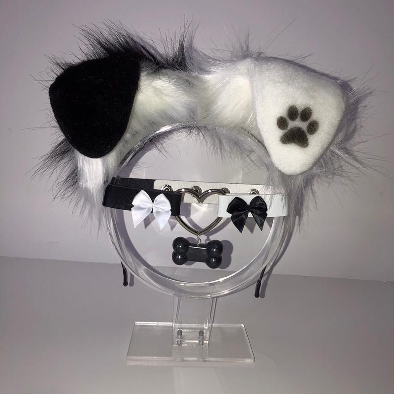 Mix Match Puppy costume ear headband with necklace  Halloween costume