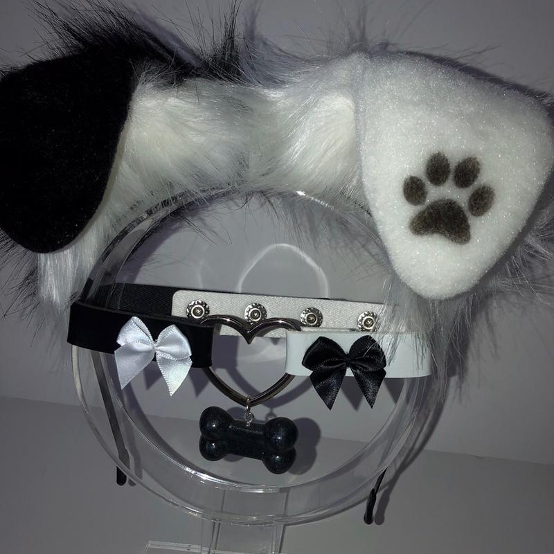 Mix Match Puppy costume ear headband with necklace  Halloween costume