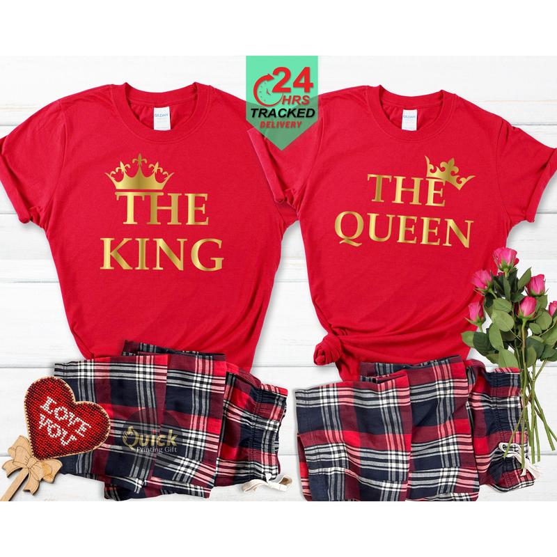 King and Queen Pyjamas | Couples Pyjamas | Matching Pyjamas | Loungewear, Christmas Pajama Set Comfortable cotton Sweathshirt And Hoodie For Mens And Ladies T