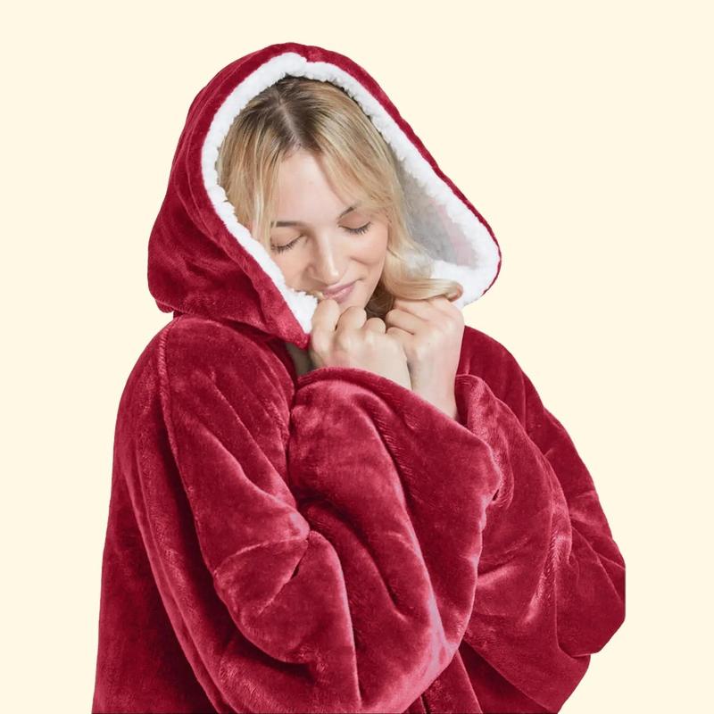 Black Friday Oversize Huggle Hoodie Blanket Hooded Sweatshirt Flannel Pajama Fall Winter Sweaters Comfort Loungewear Soft Garment Fall Winter Pullover For Family