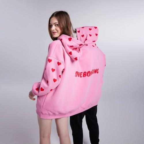 Couples double layer hoodies Couples sweaters Fun matching one-piece hoodies Harajuku Gothic street style Oversized double layer Gift Set Comfortable