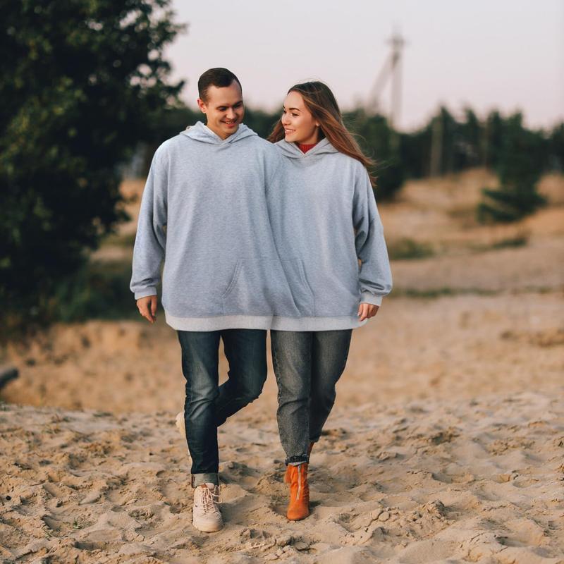 Couples double layer hoodies Couples sweaters Fun matching one-piece hoodies Harajuku Gothic street style Oversized double layer Gift Set Comfortable