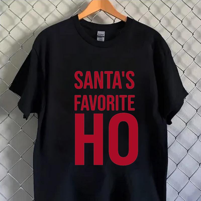 Santa's Favorite Ho T-Shirt Sweatshirt Hoodie Trendy Graphic Shirt Family Streetwear casual Multicolor Fun and Expressive Design casual wear