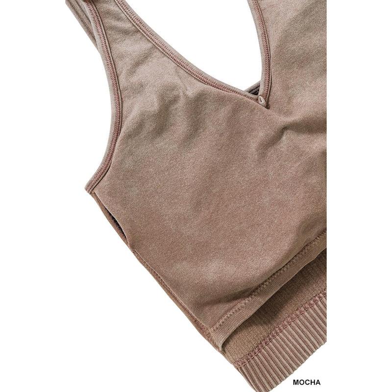 Nikki Washed Ribbed Crop Top Bralette