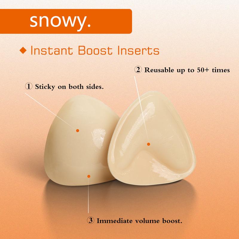 Snowy Sticky Cup Inserts - Instant Boost Double Sided Adhesive Bra Cup for Women,Fitted Fitted Underwear Lady Comfort Clothing Accessories Womenswear brand covers push up swim inserts bikini insert seamless sticky