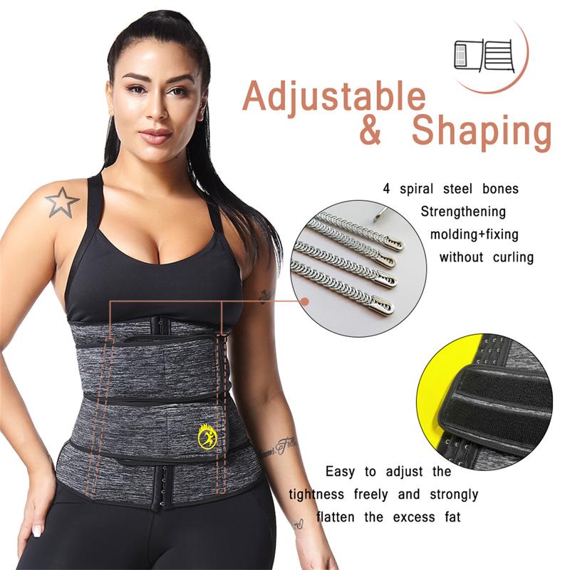 Women's Adjustable Neoprene Waist Trainer Body Shaper with Double Strength Straps, 4 Spiral Steel Bones, and Perfect Height for a Sweat-Enhancing, Comfortable Fit - Designed for Ultimate Shaping and Everyday Use