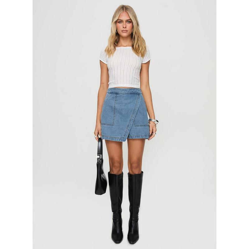 Bentiez Denim Skort Mid Wash