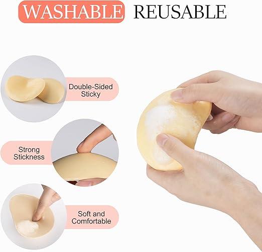 Double-Sided Sticky Bra Inserts Adhesive Bra Pads Push Up Breast Enhancers Pads Reusable Padded Ultra Lift Inserts, Women Essentials