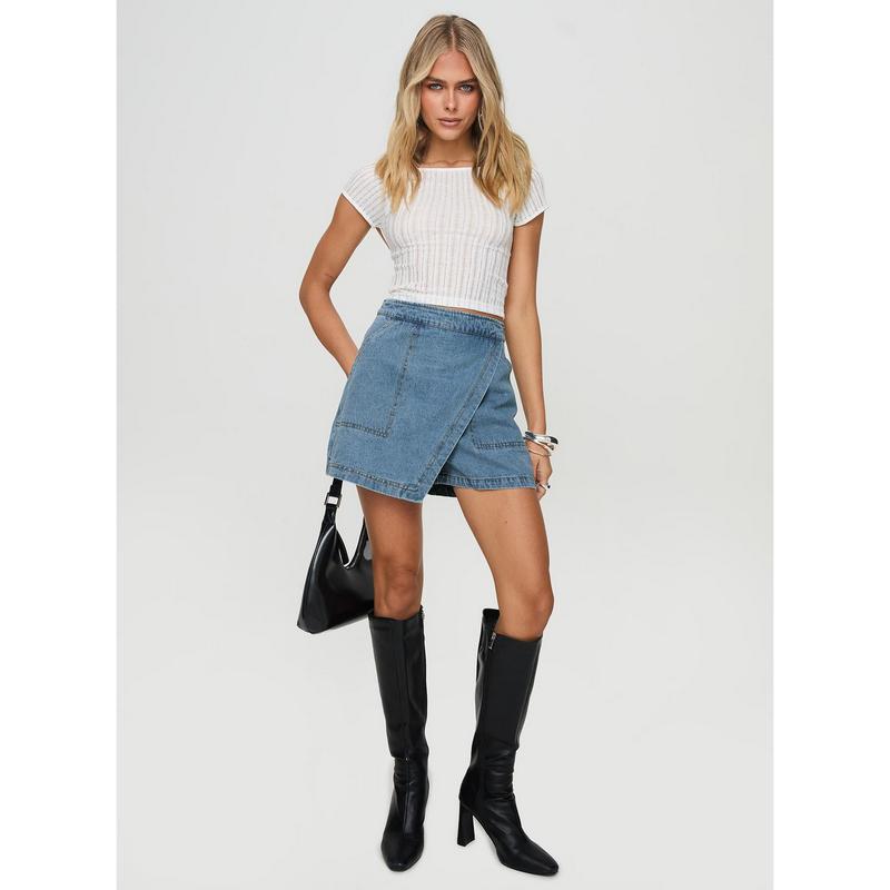 Bentiez Denim Skort Mid Wash