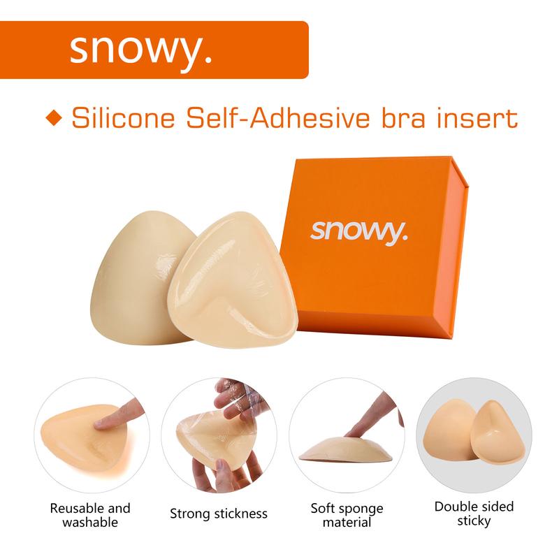 Snowy Sticky Cup Inserts - Instant Boost Double Sided Adhesive Bra Cup for Women,Fitted Fitted Underwear Lady Comfort Clothing Accessories Womenswear brand covers push up swim inserts bikini insert seamless sticky