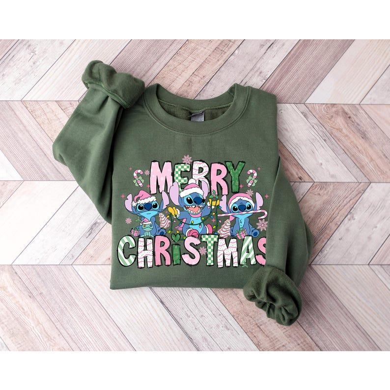 Merry Christmas #Stitchhh Sweatshirt, Cute #Stitchhh Holiday Shirt, #Stitchhh Christmas Outfit, Blue #Stitchhh Family Tee 0G4SQ