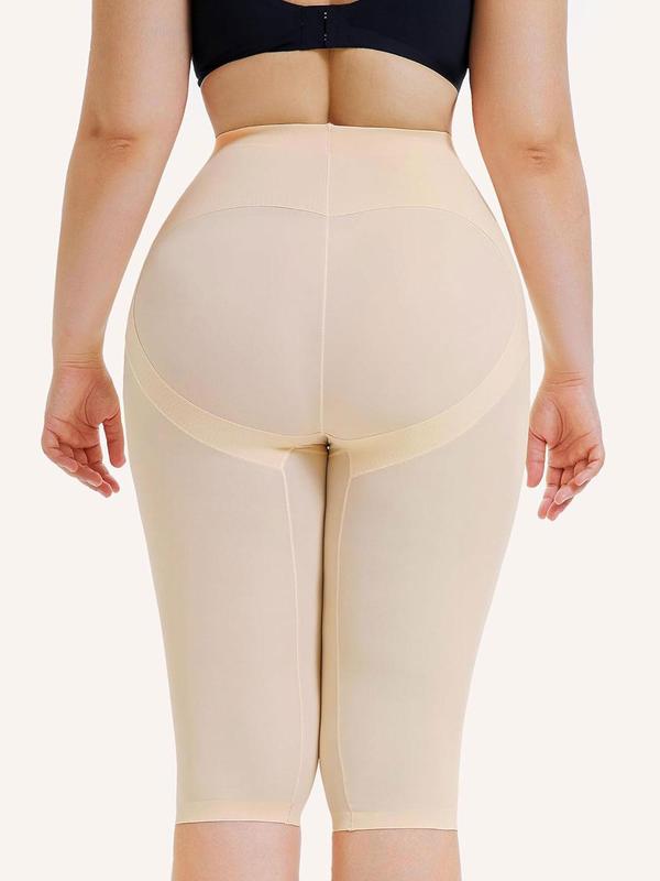 Women's Solid High Waist Shapewear Capris Leggings, Tummy Control Butt Lifting Shaper, High Stretch Seamless Shapewear Bottoms for Daily Wear