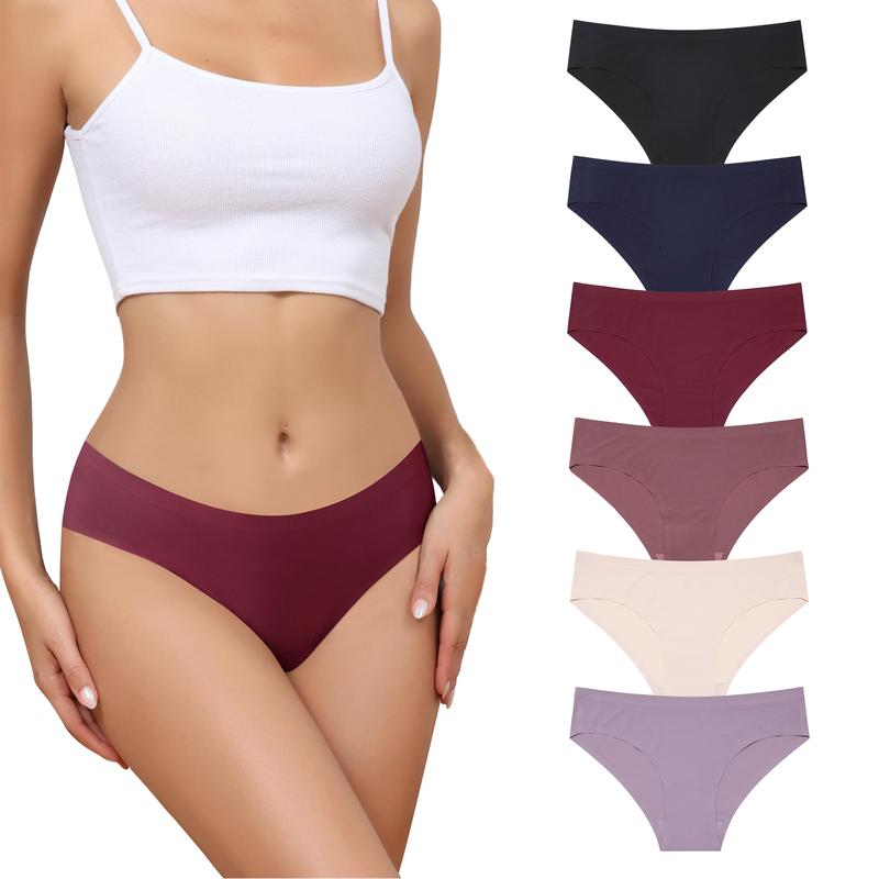 LEVAO Seamless Underwear for Women Bikini Panties No Show Cheeky Underwear Breathable Invisibles Hipster S-XL 6 Pack