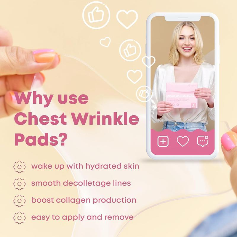 Chest Wrinkle Pads | Reusable Décolleté Wrinkle Patches for Smoother, Youthful Skin | Hypoallergenic, Long-Lasting