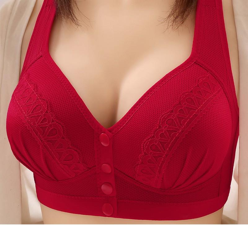 Women's Plus Size Front Snap Closure Everyday Bra No Wire Push Up Bralettes Full Coverage Bra Comfort Bralettes Bra