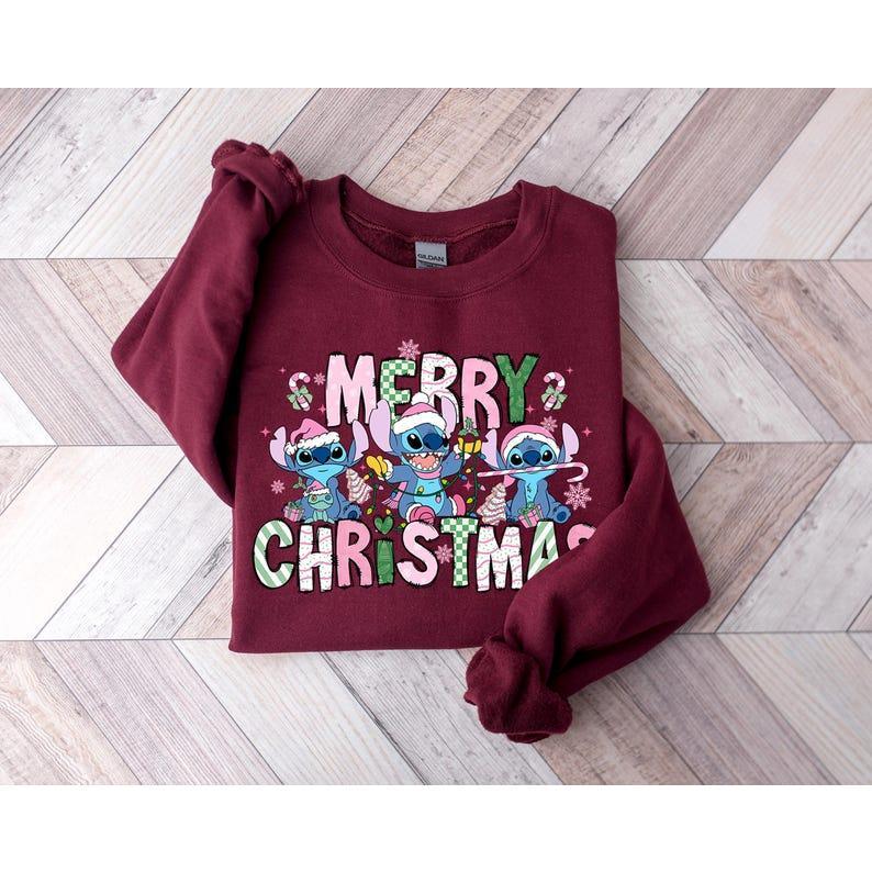 Merry Christmas #Stitchhh Sweatshirt, Cute #Stitchhh Holiday Shirt, #Stitchhh Christmas Outfit, Blue #Stitchhh Family Tee 0G4SQ