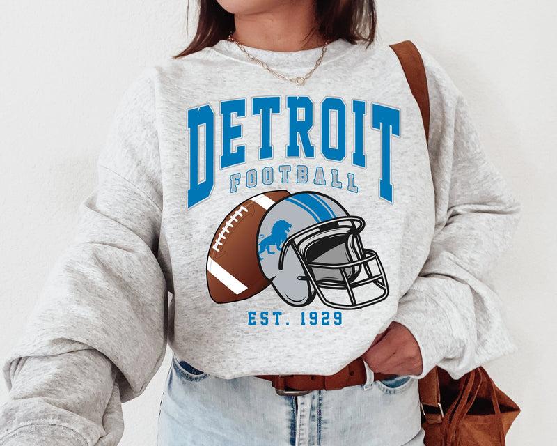 All Team Foottball Sweatshirt, Vintage Ash Grey Color Football Shirt, Classic Fit Unisex Sweater Long Sleeve Casual Cotton