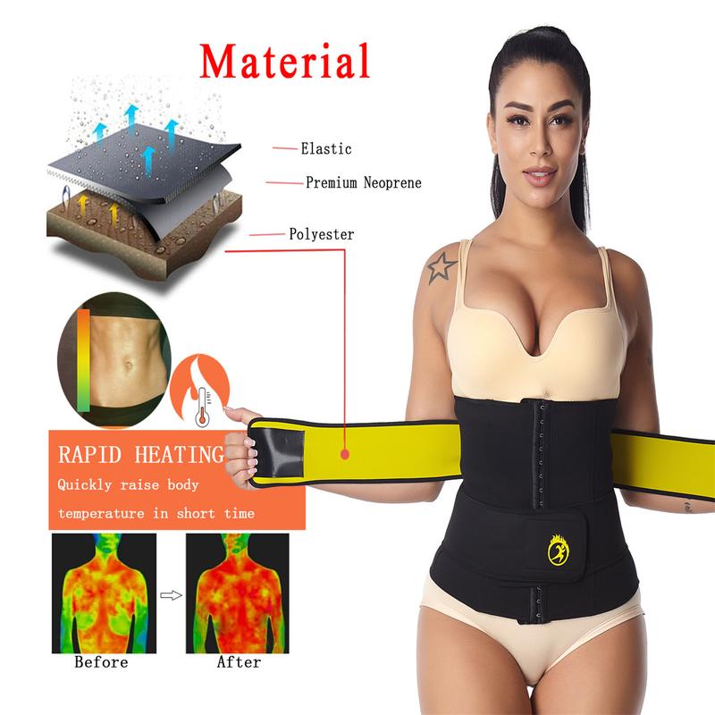 Women's Adjustable Neoprene Waist Trainer Body Shaper with Double Strength Straps, 4 Spiral Steel Bones, and Perfect Height for a Sweat-Enhancing, Comfortable Fit - Designed for Ultimate Shaping and Everyday Use