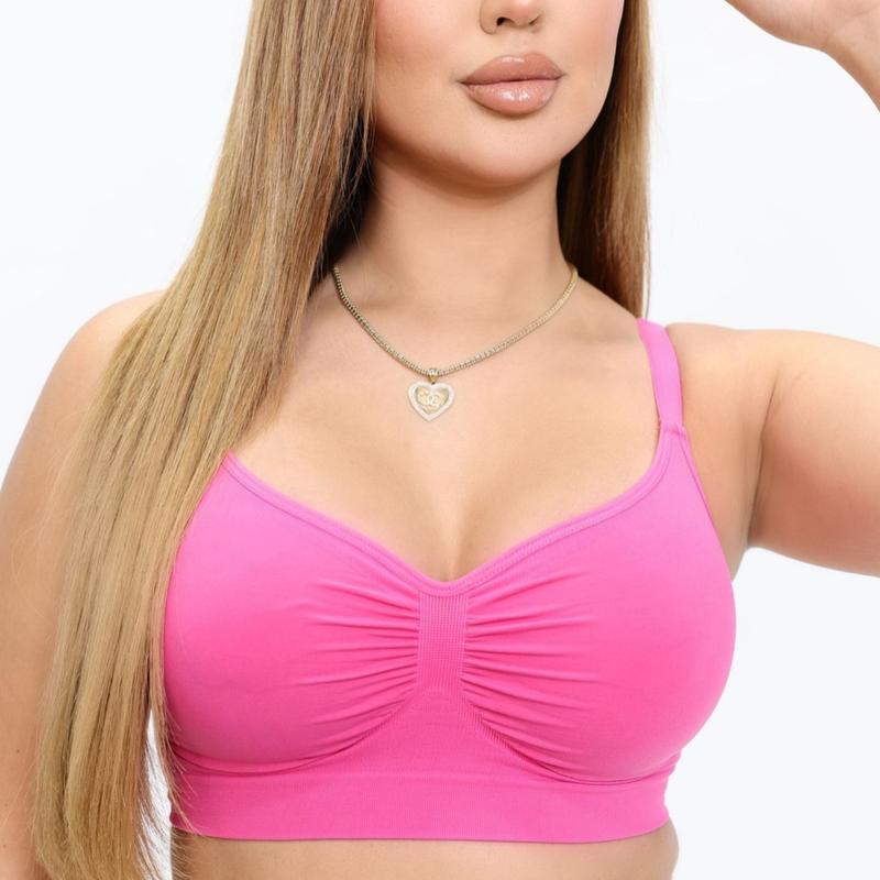 Wireless Shaping Bra #19- Pink, Black, and Skin