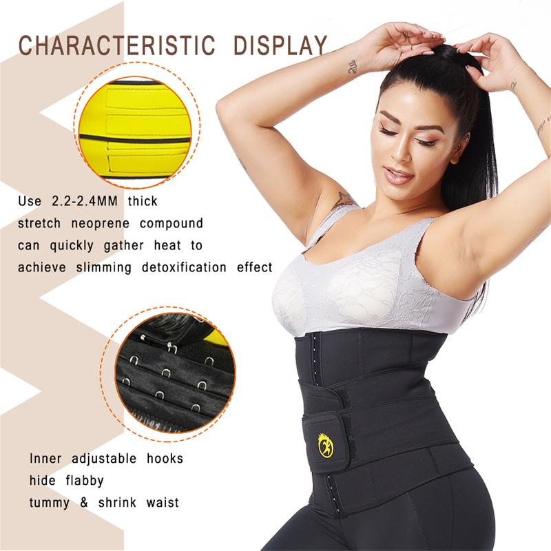 Women's Adjustable Neoprene Waist Trainer Body Shaper with Double Strength Straps, 4 Spiral Steel Bones, and Perfect Height for a Sweat-Enhancing, Comfortable Fit - Designed for Ultimate Shaping and Everyday Use