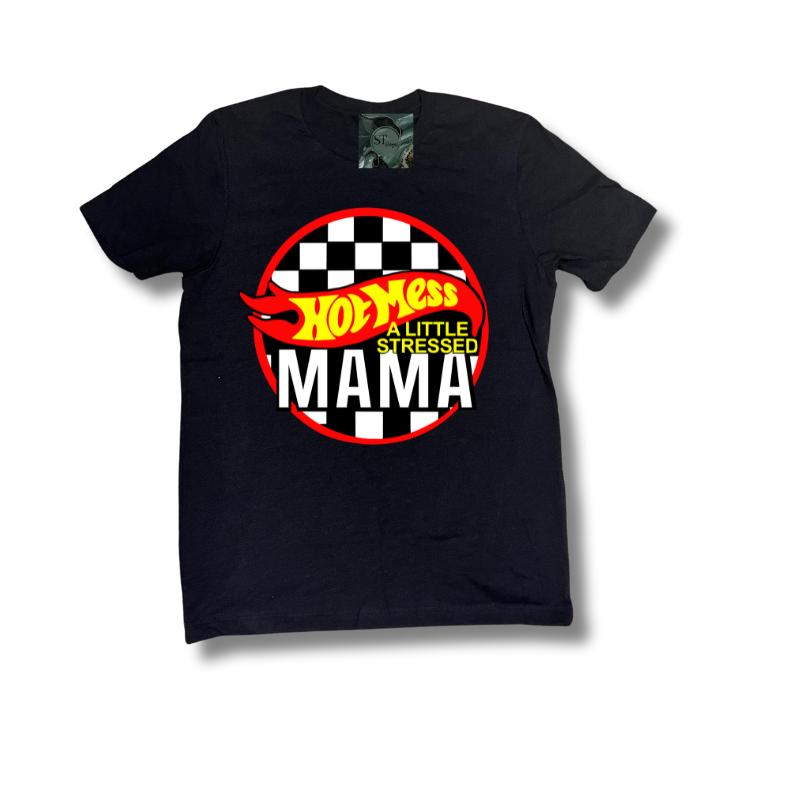 Hot Mess Mama Black Sweatshirt or T-Shirt - Unisex Fit, Soft Fleece Inside, Casual Comfort - Womenswear, Pullover