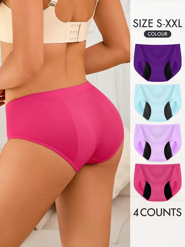 Women's Solid Color Seamless Panties, Comfortable Breathable Comfort Cozy Seamless Leak Proof Period Knicker, Summer Wear 2024, Women's Underwear for All Seasons