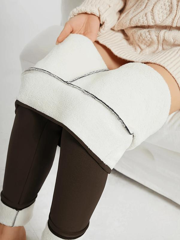 Women's Casual Thickened Fleece-Lined Warm Leggings With Lamb Wool Lining For Running Colanti