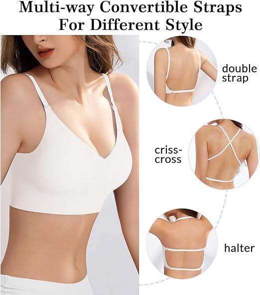 Women's Low Back Wirefree Seamless Bra  Underwear 、Backless Bras,  Womenswear Lady Sexy Comfortable Lingerie Bridal Basic Minimalist