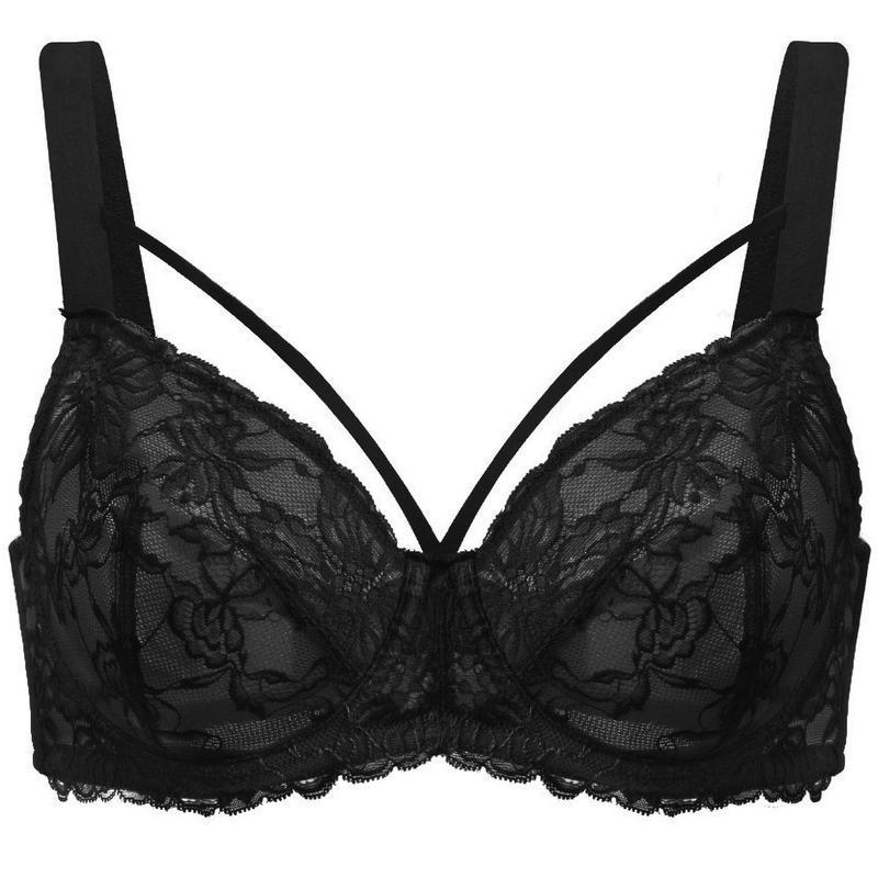 Live Exclusive HSIA Pretty In Petals Unlined Strappy Floral Lace Unpadded Plus Size Underwire Bra