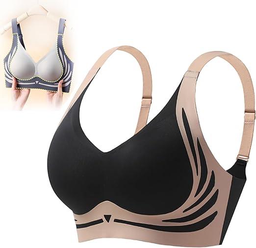 Women's Colorblock Print Wireless Bra Seamless Adjustable Strap Push Up Bra Soft Comfortable Breathable Lingerie for All Seasons Women's Clothing