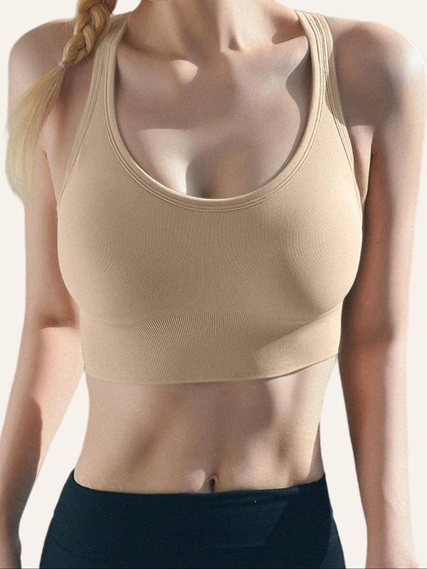 Women's Solid Color Cut Out Backless Wireless Bra, Breathable Comfortable Removable Chest Pads Lingerie Top for Daily Wear, Women's Lingerie for All Seasons