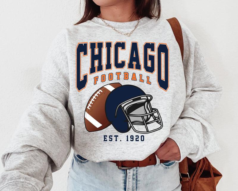 All Team Foottball Sweatshirt, Vintage Ash Grey Color Football Shirt, Classic Fit Unisex Sweater Long Sleeve Casual Cotton