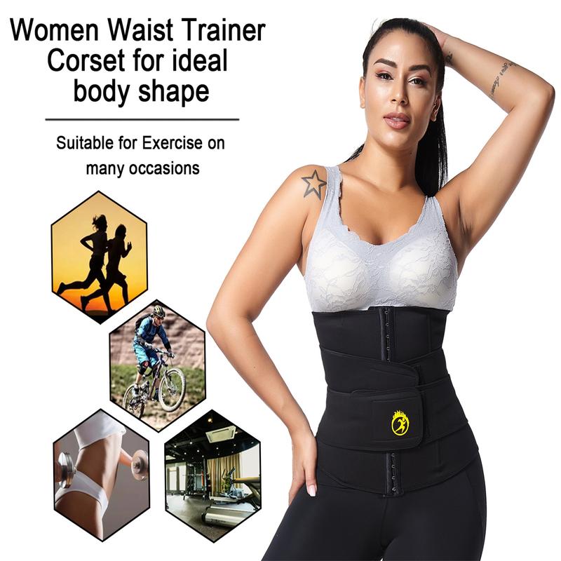 Women's Adjustable Neoprene Waist Trainer Body Shaper with Double Strength Straps, 4 Spiral Steel Bones, and Perfect Height for a Sweat-Enhancing, Comfortable Fit - Designed for Ultimate Shaping and Everyday Use