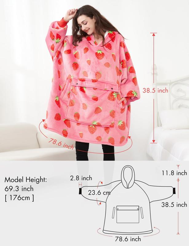 KFUBUO Wearable Blanket Hoodie for Adults Sherpa All Patterns Oversized Sweatshirt Blanket Pullover with Pockets ,Cute Birthday Gifts ,Holiday Gifts