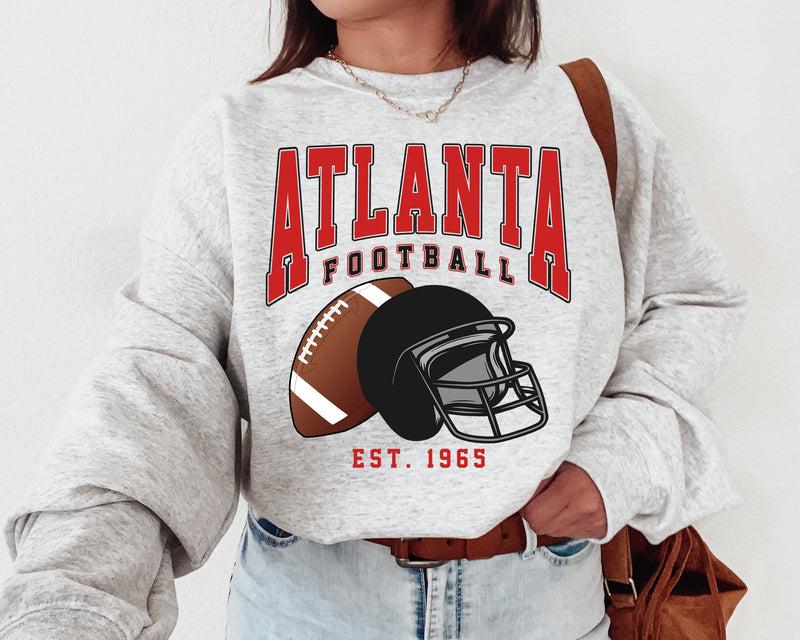 All Team Foottball Sweatshirt, Vintage Ash Grey Color Football Shirt, Classic Fit Unisex Sweater Long Sleeve Casual Cotton