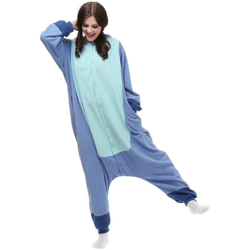 Adult Onesie Animal Pajamas Halloween Cosplay Costumes Party Wear Blue