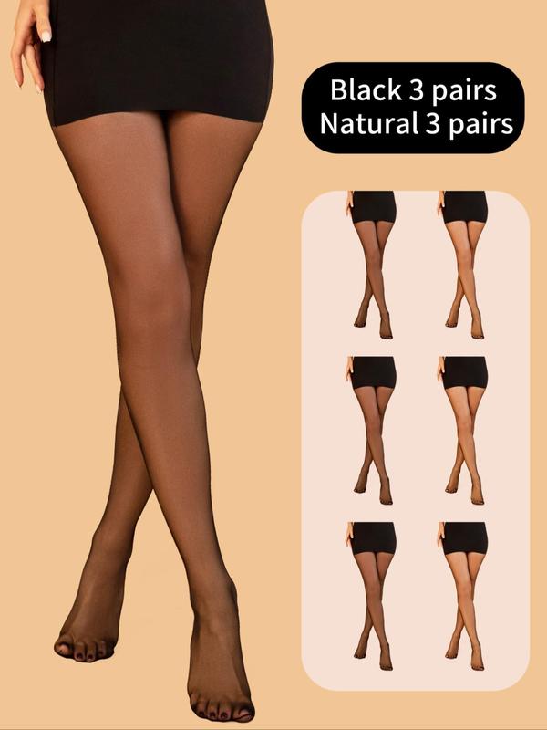 Women's Solid Ultra-thin Sheer Tights, Comfy Breathable Pantyhose for Daily Wear, Ladies Stockings for All Seasons