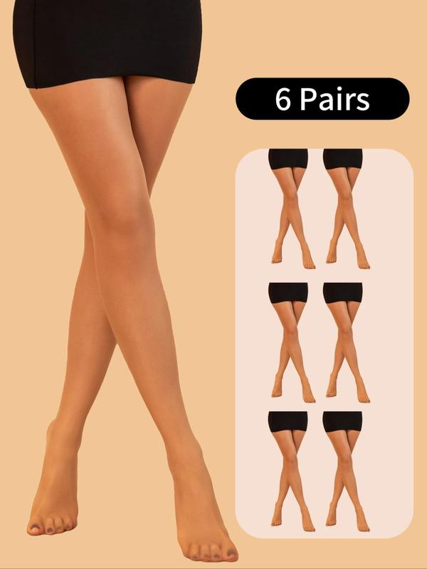 Women's Solid Ultra-thin Sheer Tights, Comfy Breathable Pantyhose for Daily Wear, Ladies Stockings for All Seasons