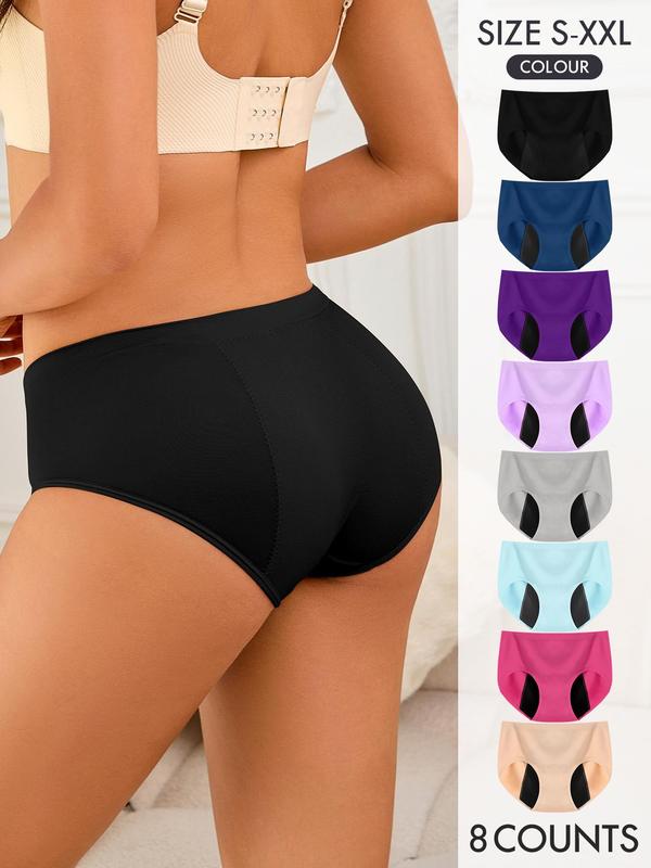 Women's Solid Color Seamless Panties, Comfortable Breathable Comfort Cozy Seamless Leak Proof Period Knicker, Summer Wear 2024, Women's Underwear for All Seasons