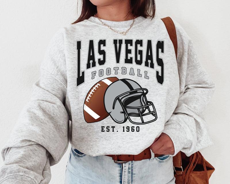 All Team Foottball Sweatshirt, Vintage Ash Grey Color Football Shirt, Classic Fit Unisex Sweater Long Sleeve Casual Cotton