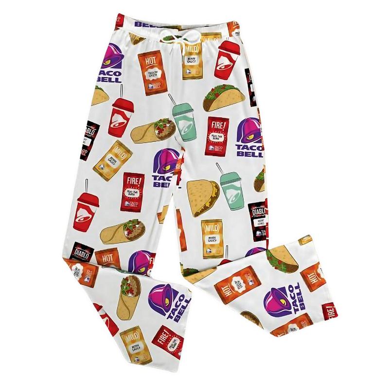 Taco Bell Pajama Pants - Comfort and Style Loungewear - Breathable Nightwear, Unisex PJs Pants, Bottoms Homewear