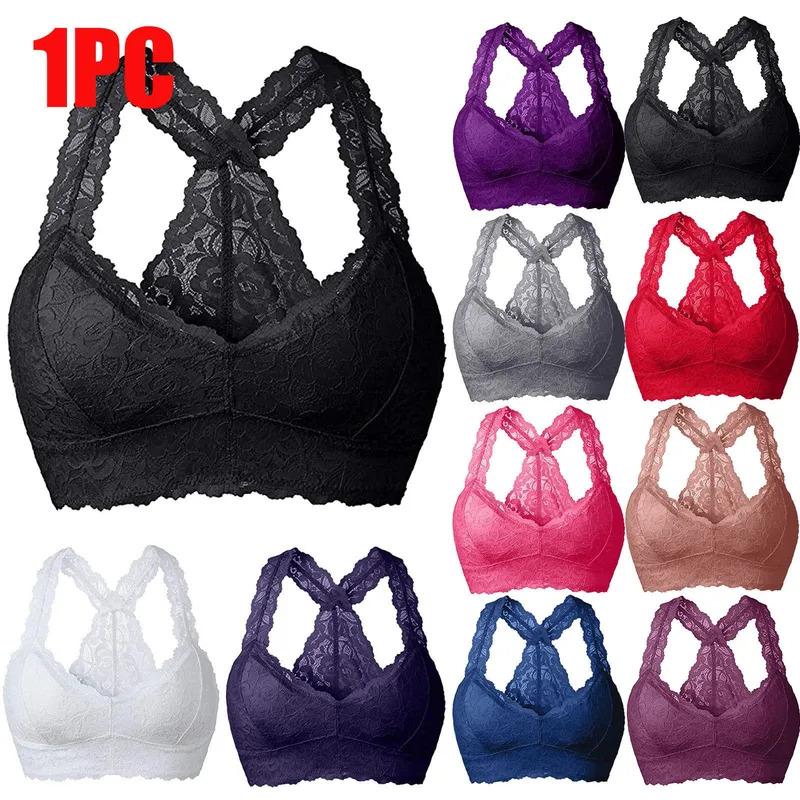 Women Lace Sports Bras Comfortable Bralette Solid Underwear Vest Female Wireless Lingerie Breathable Bra S-3xl Bralette Woman