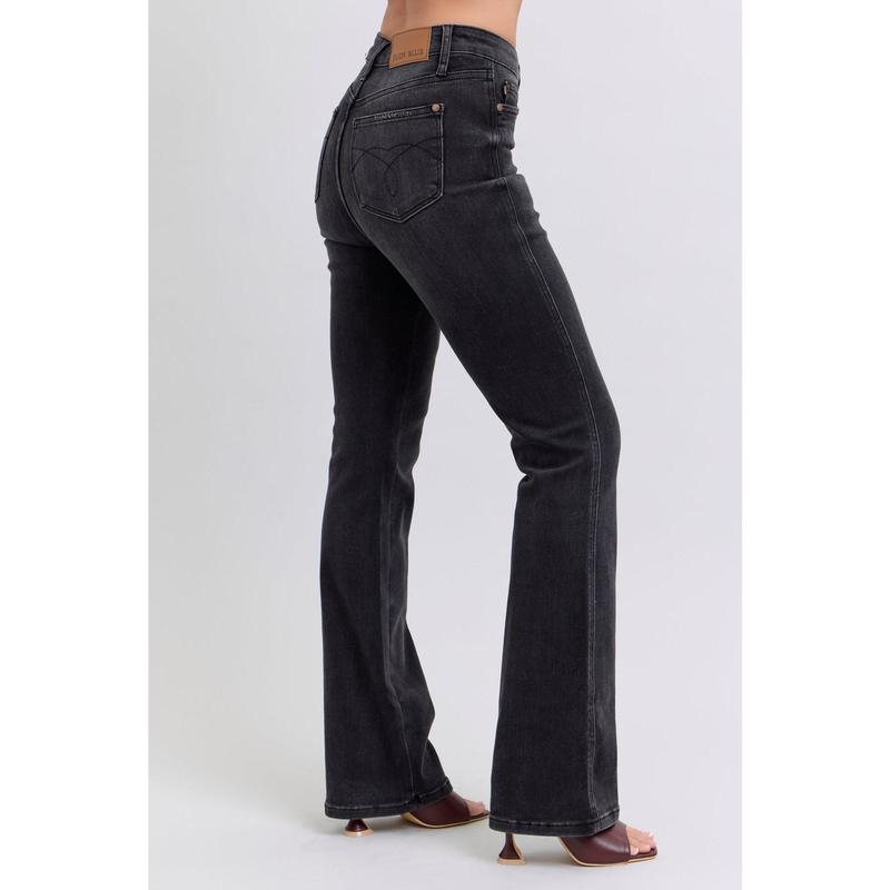 JUDY BLUE HI WAIST TUMMY CONTROL BLACK BOOTCUT JEANS