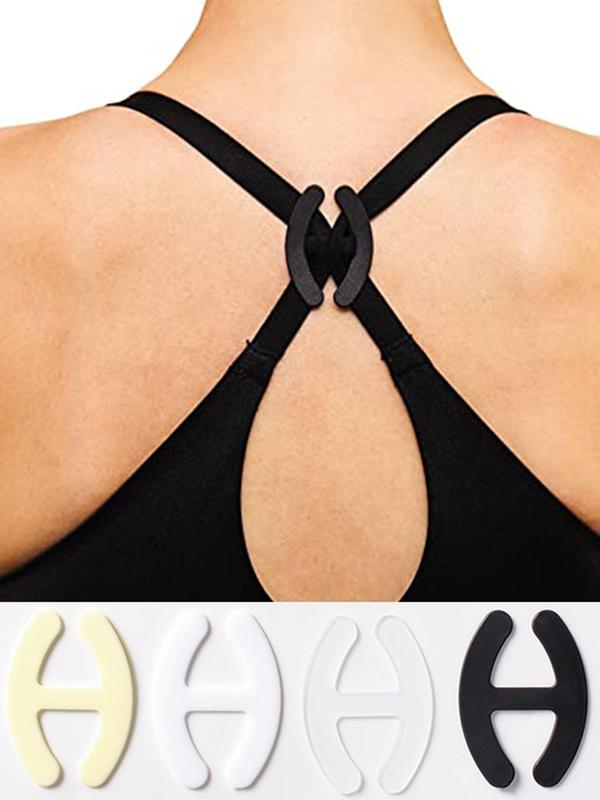 4pcs set Women's Invisible Backless Buckle Bra Strap, Anti-Slip Backless Strap Clip, Backless Strap Clips for Women's Lingerie