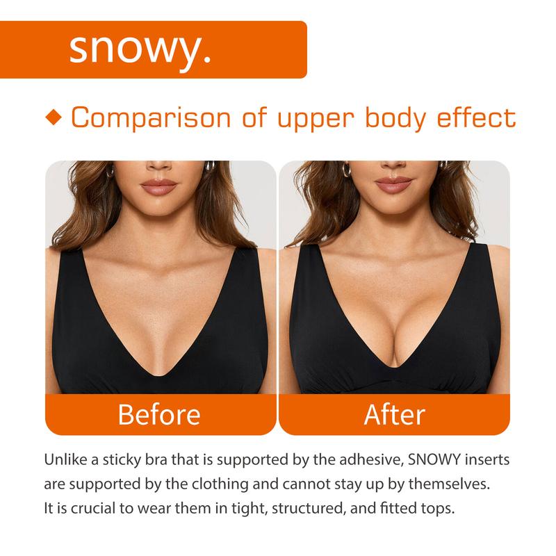 Snowy Sticky Cup Inserts - Instant Boost Double Sided Adhesive Bra Cup for Women,Fitted Fitted Underwear Lady Comfort Clothing Accessories Womenswear brand covers push up swim inserts bikini insert seamless sticky