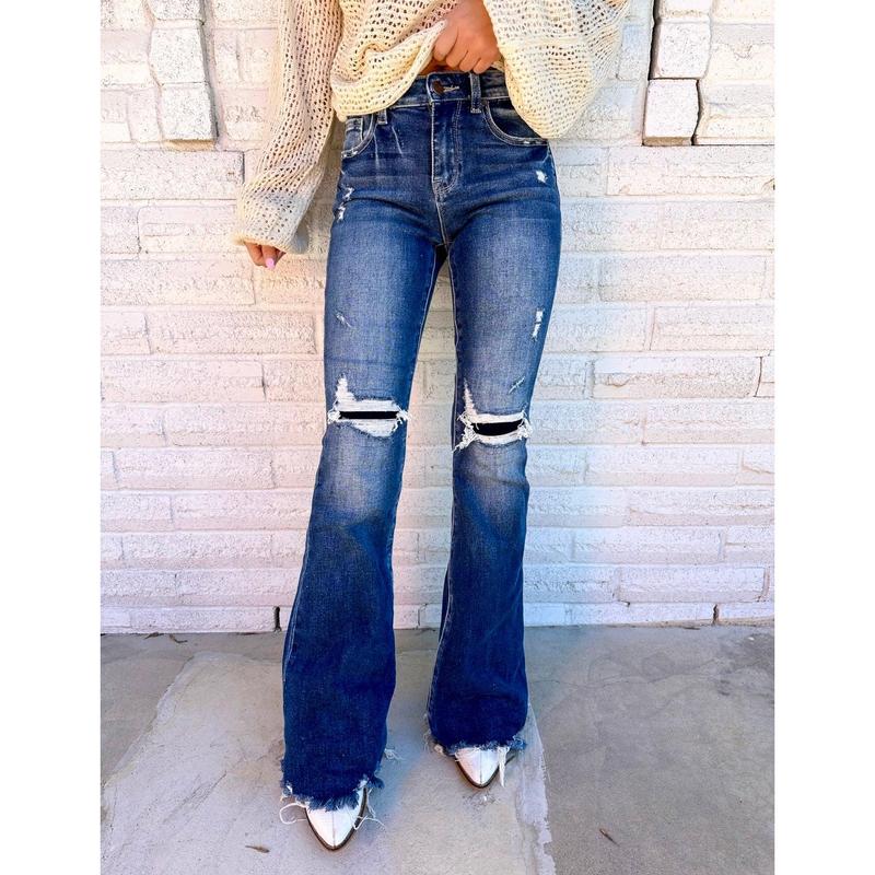 Wrenlee Tates Mid Rise Distressed Jeans