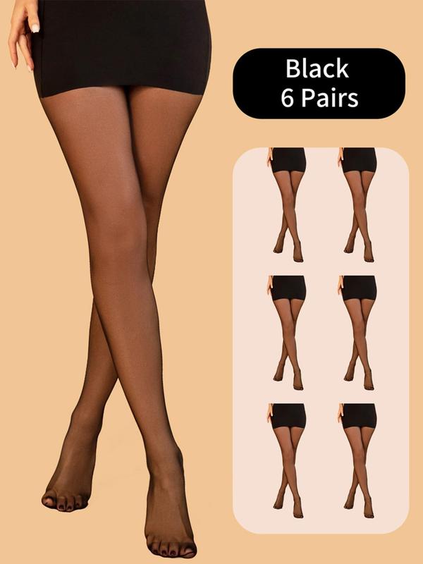 Women's Solid Ultra-thin Sheer Tights, Comfy Breathable Pantyhose for Daily Wear, Ladies Stockings for All Seasons