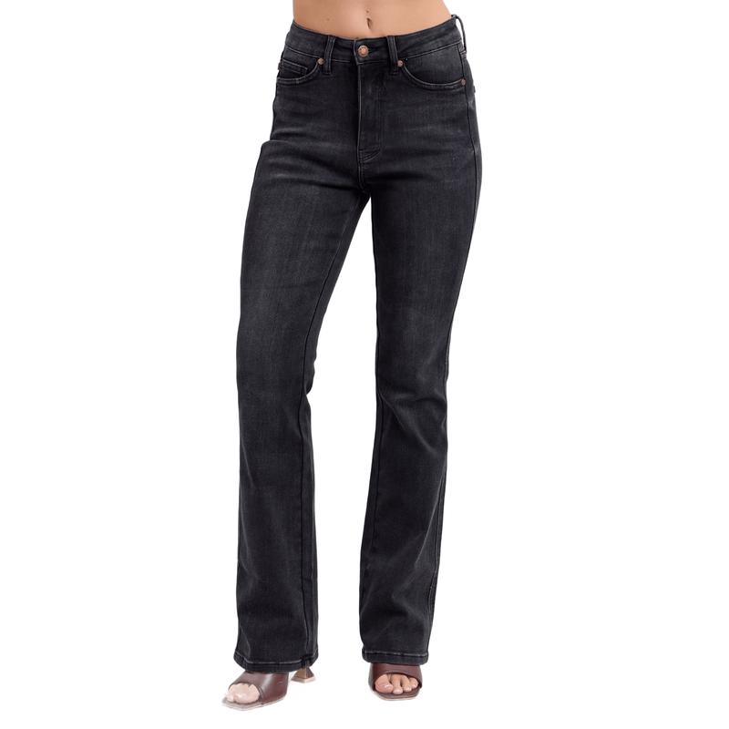 JUDY BLUE HI WAIST TUMMY CONTROL BLACK BOOTCUT JEANS