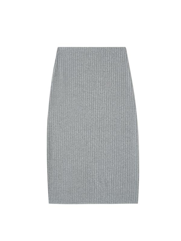  Solid Ribbed Bodycon Skirt, Elegant Fashion Casual Comfy Skirt for Daily Outdoor Wear, Women Clothing for All Seasons